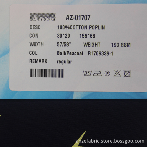 100% Cotton combed Poplin Fabric